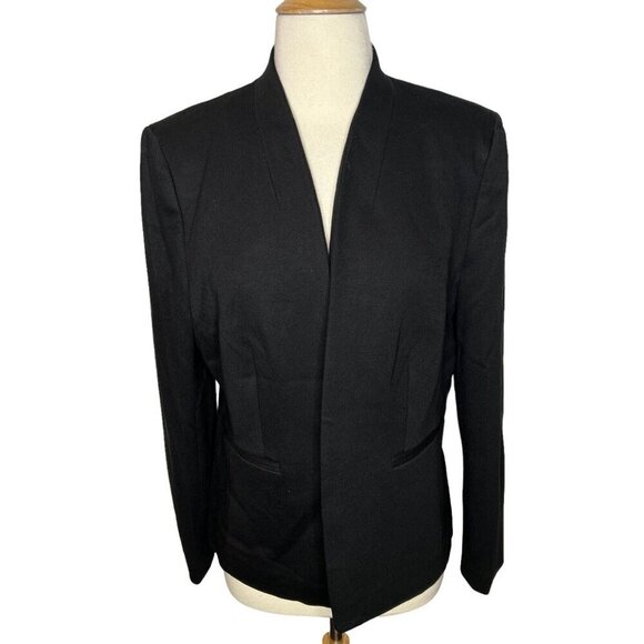J.Crew $198 Tall Going Out Blazer In Stretch Twill Size T2 Black H2791 - Picture 4 of 9